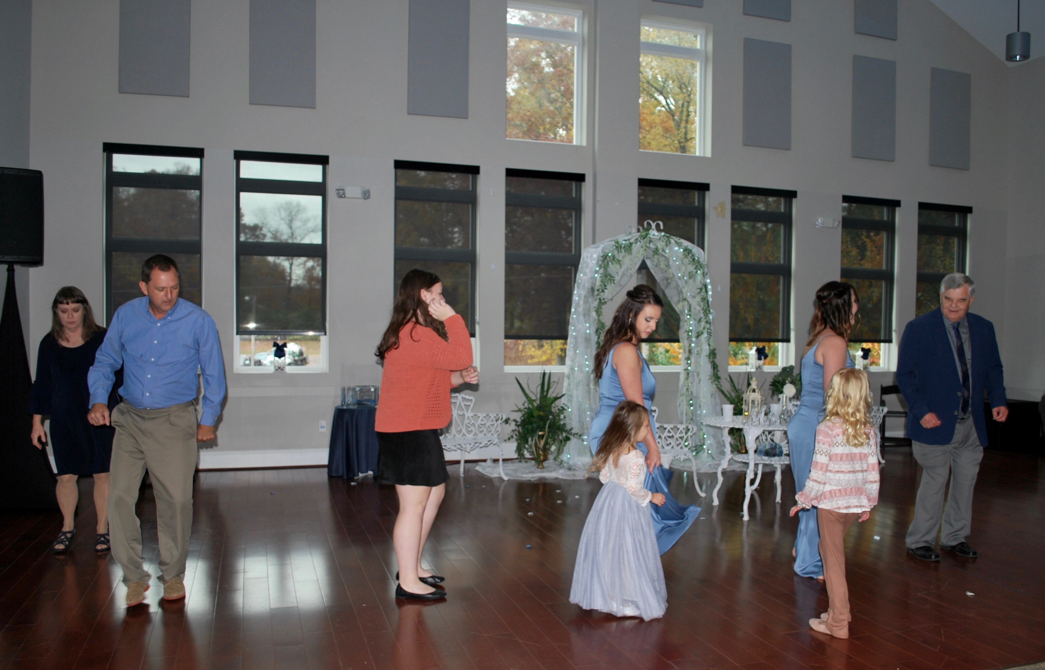 Event goers dancing at the wedding